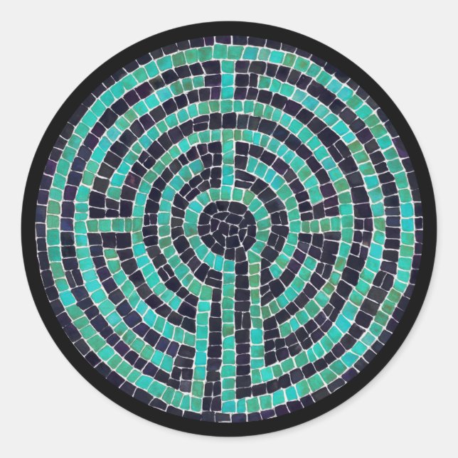 Stickers LABYRINTH III grand rond - Noir (Devant)