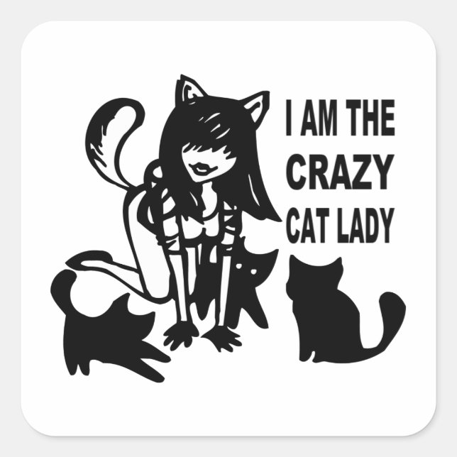 Stickers Lady Crazy Cat (Devant)