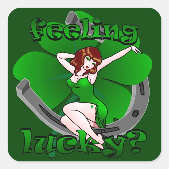 Stickers Lady Luck Sticker Lucky Charm Pin-up (Devant)