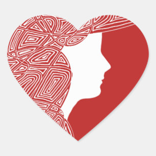 Stickers Lady Red Heart