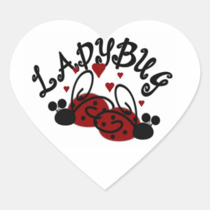 Stickers Ladybug en forme de coeur