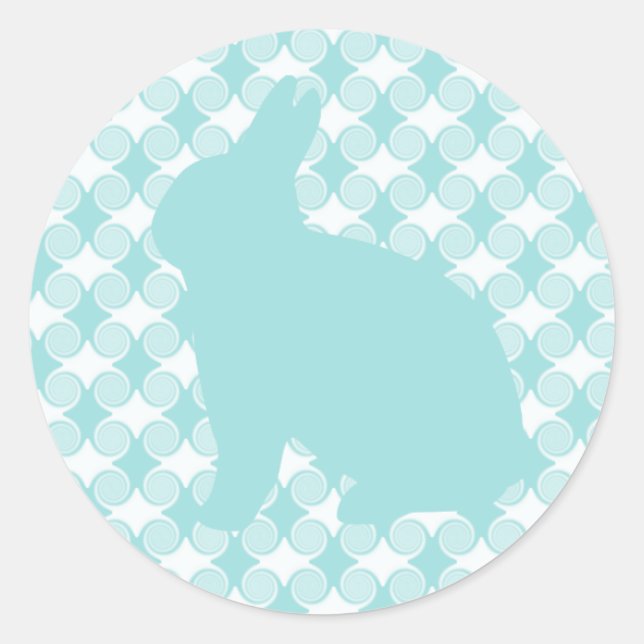 Stickers Lapin de Pâques, Bleu clair (Devant)