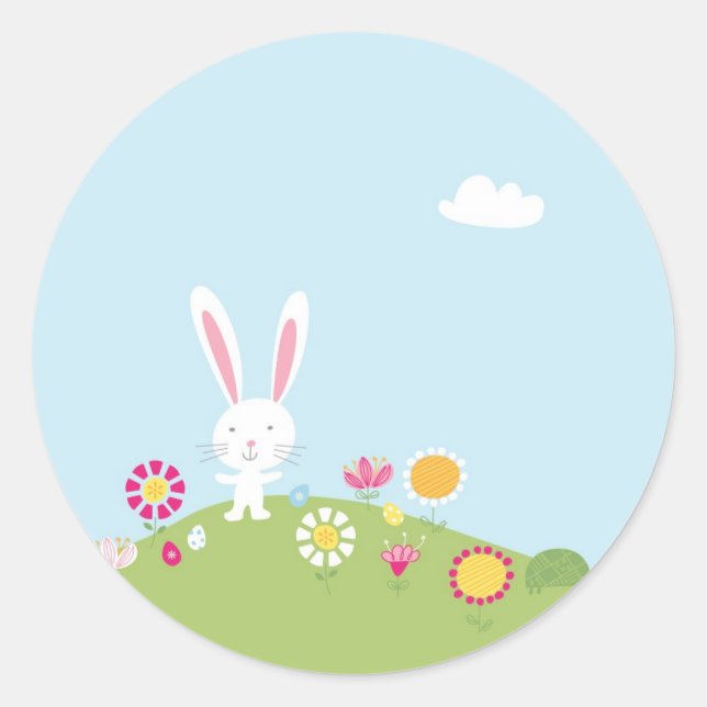 Stickers lapin de Pâques pour enfants mignons (Devant)