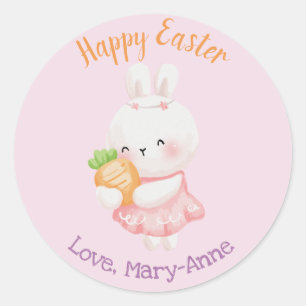 Stickers lapin (mignon lapin de Pâques avec carot