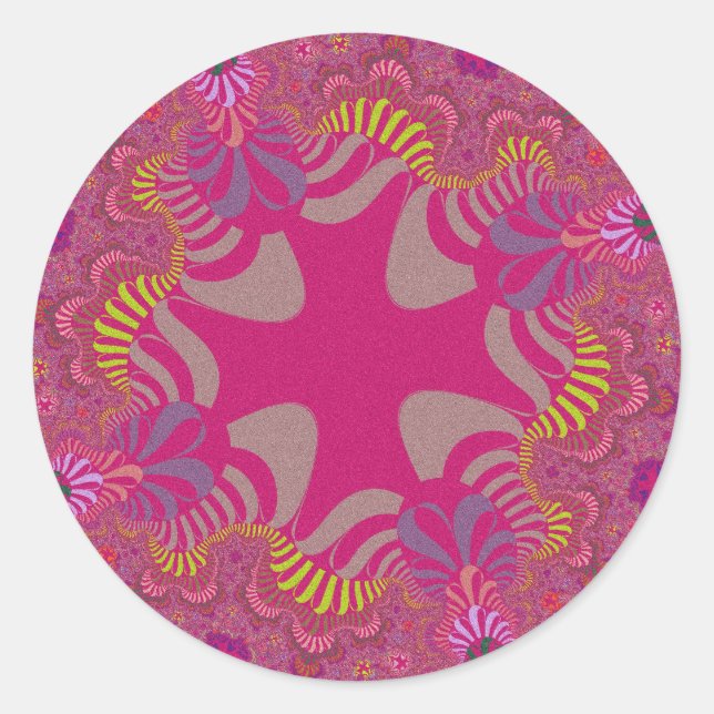 Stickers larges ronds de croix arc-en-ciel rose pe (Devant)