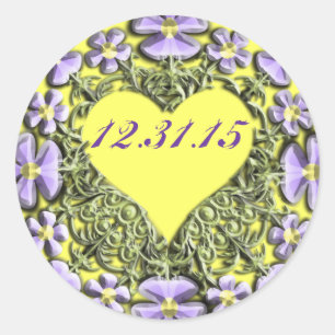 Stickers Lavande violette et Mariage jaune