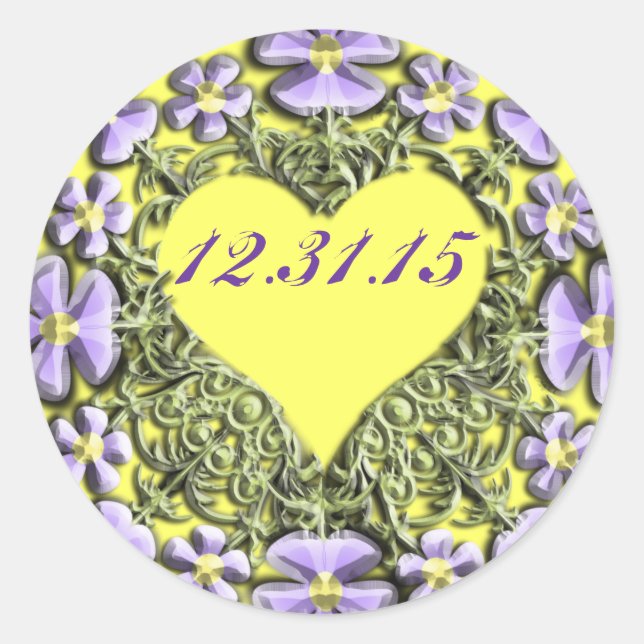 Stickers Lavande violette et Mariage jaune (Devant)