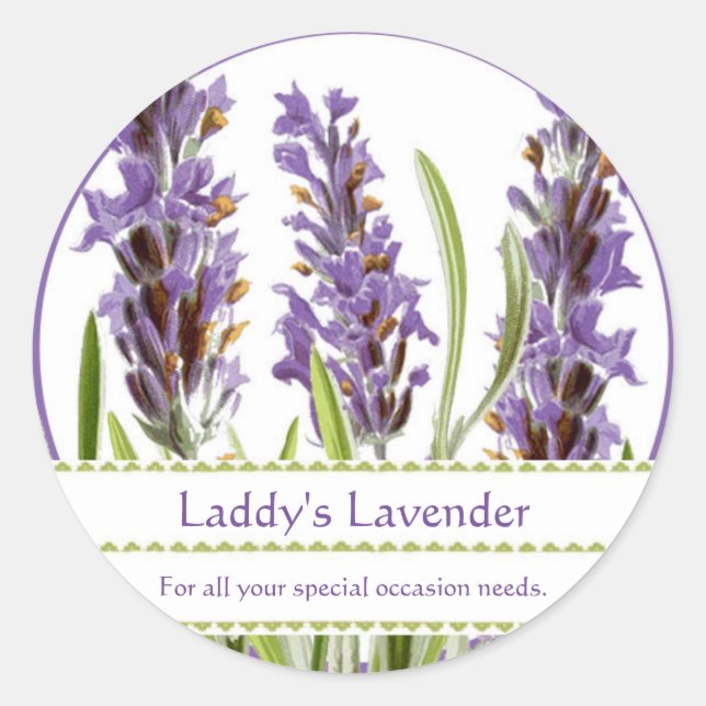 Stickers Lavender vintages personnalisés (Devant)