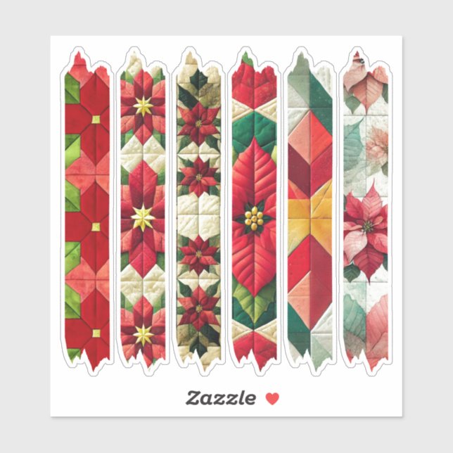 Stickers Lecteur De Bande Poinsettia Washi Quilé (Feuille)