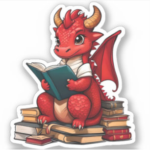 Stickers Lecture Dragon Rouge