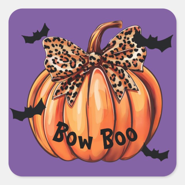 Stickers Lepard imprimé Bow citrouille Halloween p (Devant)
