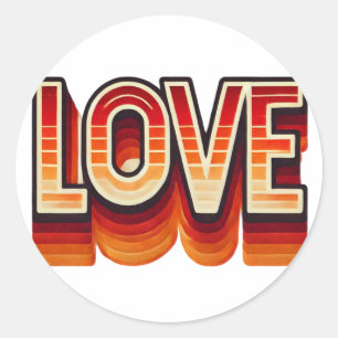 Stickers les années 70 rétro LOVE