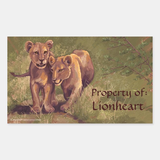 Stickers Lion Cubs Art Plaque (Devant)
