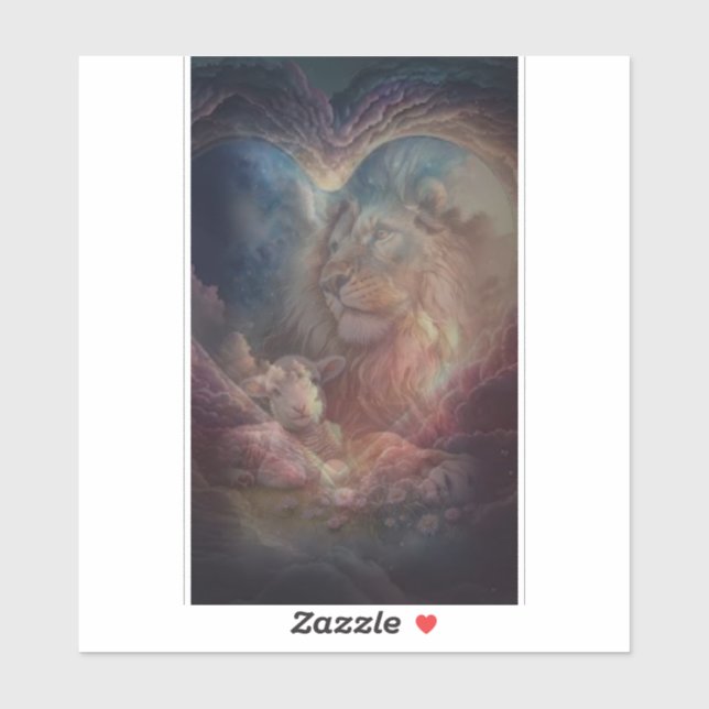 Stickers Lion et agneau (Feuille)