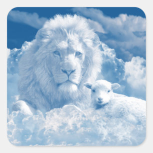 Stickers Lion et agneau