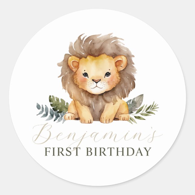 Stickers Lion Wild One Birthday (Devant)
