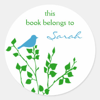 Stickers Livre d'Oiseaux bleu personnalisé