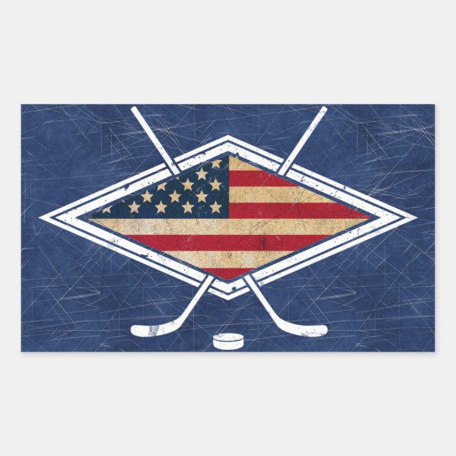 Stickers Logo du drapeau américain de hockey (Devant)