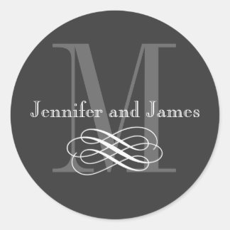 Stickers Logo Mariage Monogramme au charbon