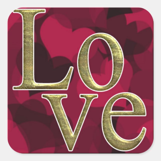 Stickers Love, Glossy, 3 pouces (feuille de 6) (Devant)