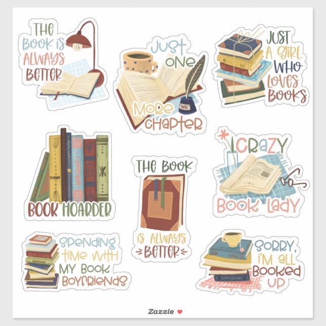 Stickers Lover du livre (Feuille)