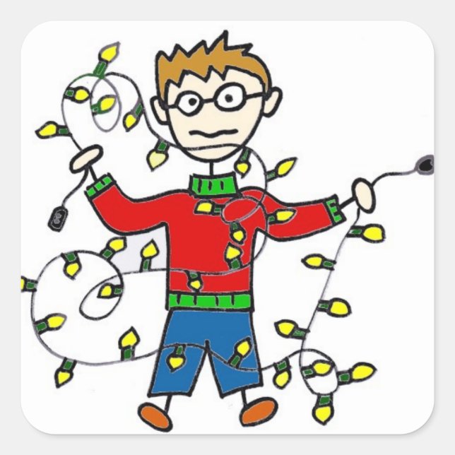 Stickers Lumières de Noël en bande (Devant)