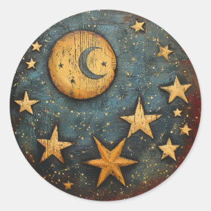 Stickers Lune céleste et étoiles