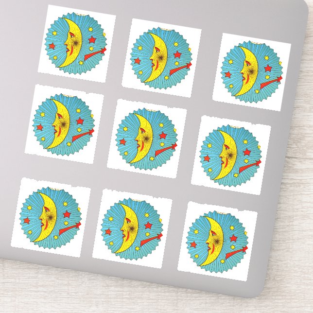 Stickers Lune vintage | Décor céleste (Détail)