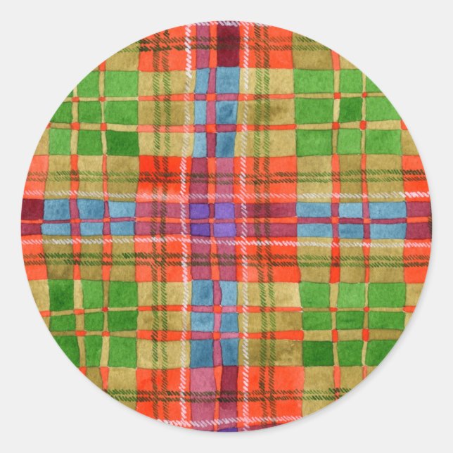 Stickers MAC RAE TARTAN grand rond (Devant)