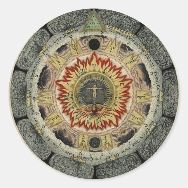 Stickers Magique Rose cosmique Mandala Round (Devant)