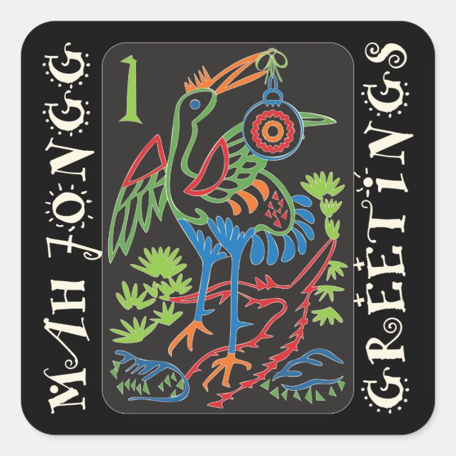 Stickers Mah Jongg Bird Greys (Devant)