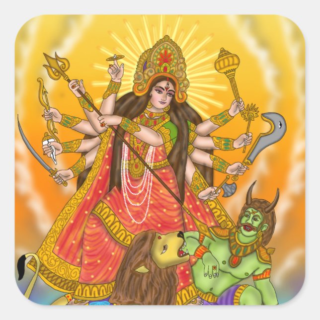 Stickers Mahishasur Mardini Durga (Devant)