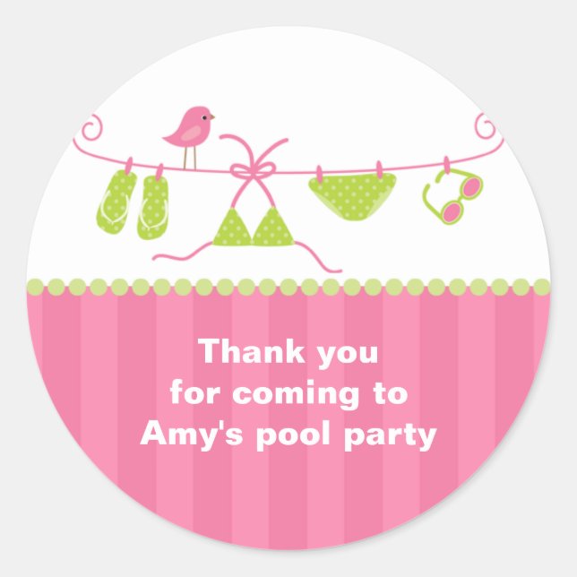 Stickers maillot rose et vert d'été (Devant)