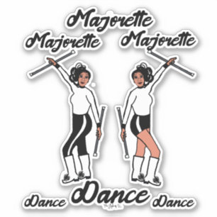 Stickers Majorette (Blanc Noir)