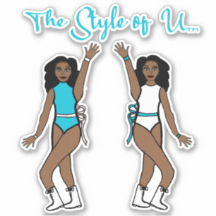 Stickers Majorette / Danseuse Aqua Ribbon