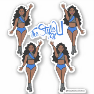 Stickers Majorette / Danseuse Bleu & Gris