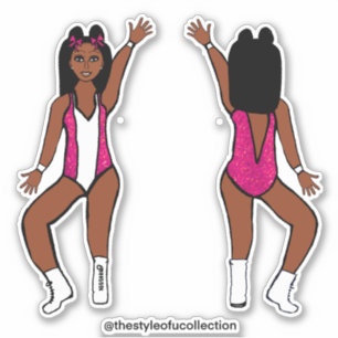 Stickers Majorette / Danseuse Étincelle rose #1