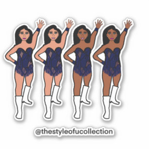 Stickers Majorette / Danseuse Frange Marine