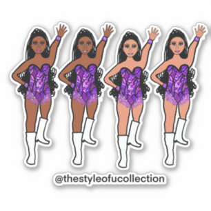 Stickers Majorette / Danseuse Frange violet