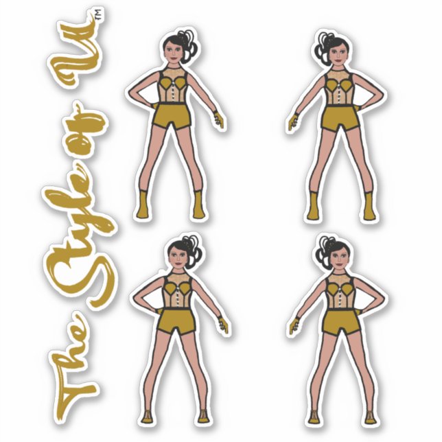 Stickers Majorette / Danseuse Golden Pine 2 (Devant)