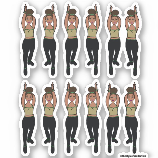 Stickers Majorette / Danseuse Mint Noir (Devant)
