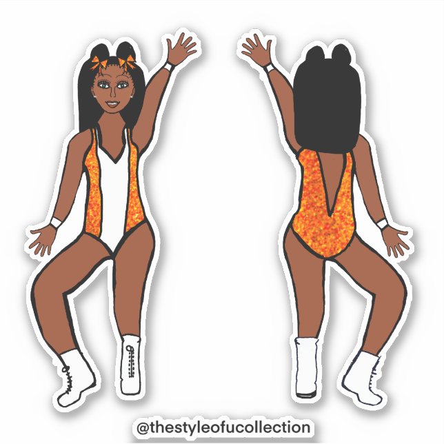 Stickers Majorette / Danseuse Orange Spark #1 (Devant)