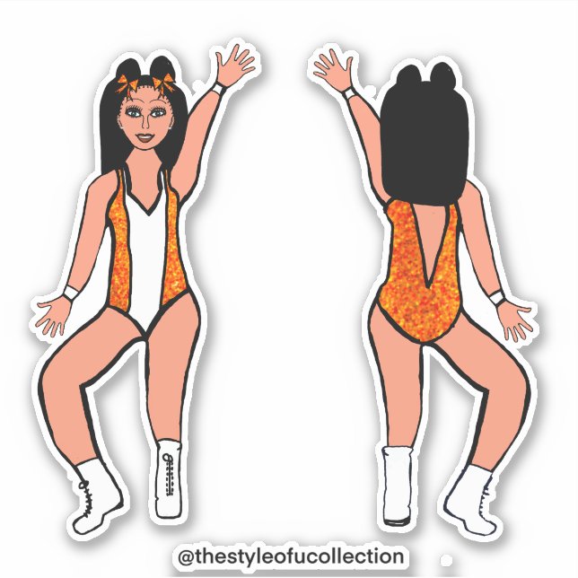 Stickers Majorette / Danseuse Orange Spark #2 (Devant)