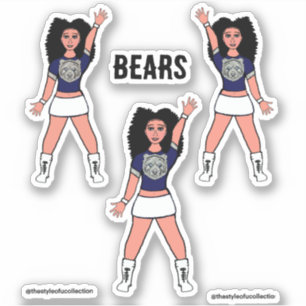 Stickers Majorette / Danseuse Ours Bleu Argent B