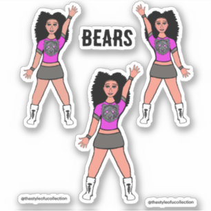 Stickers Majorette / Danseuse Ours D'Argent Rose B