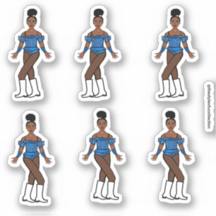 Stickers Majorette / Danseuse Pierres bleues