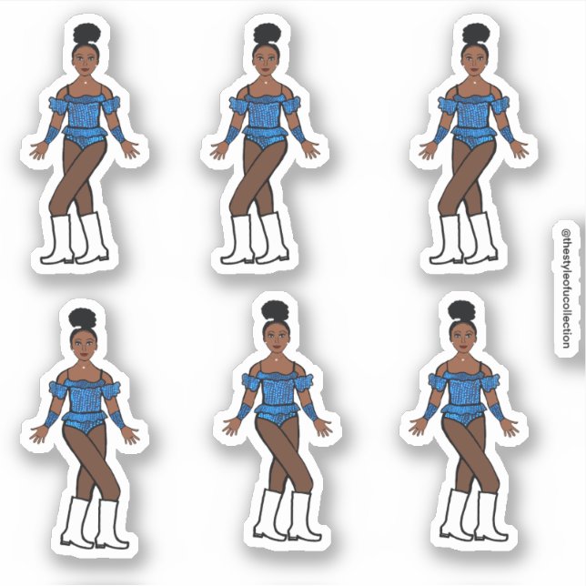 Stickers Majorette / Danseuse Pierres bleues (Devant)
