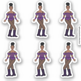 Stickers Majorette/Danseuse Pierres violettes