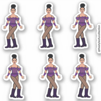 Stickers Majorette / Danseuse Pierres violettes B