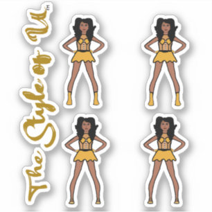 Stickers Majorette / Danseuse Pin d'or
